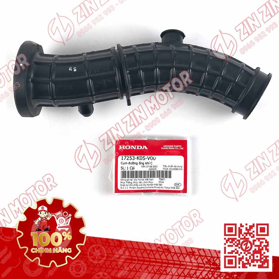 Cổ Hút Gió Dài SH 150i 2020 2021 2022, SH160i 2023-2026 17253K0SV00 Chính Hãng Honda