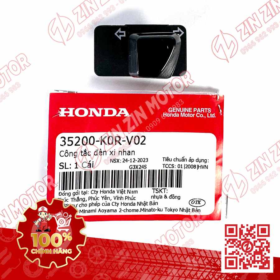 Nút Công Tắc Xi Nhan SH 2020 - 2024+, SH160i 2023 - 2026 , SH 150i 2020 2021 2022, SH 125i 2020 - 2026, WINNER X V4 2024 35200K0RV02 Chính Hãng Honda