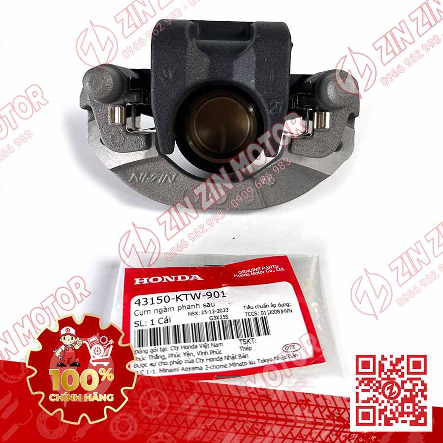 Bộ Ngàm Phanh Sau CBS, Heo Dầu SH 2017 - 2023+, SH160i 2023-2026, SH 150i 2017 - 2022, SH 125i 2017 - 2026 43150KTW901 Chính Hãng Honda