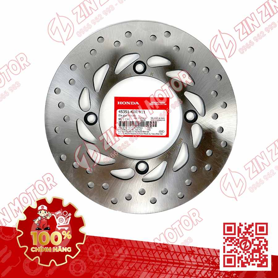Dĩa Thắng Trước, Đĩa Phanh SH 2020 - 2026, SH160i 2023-2026, SH 150i 2020 2021 2022, SH 125i 2020 - 2026 45351K0RV11 Chính Hãng Honda