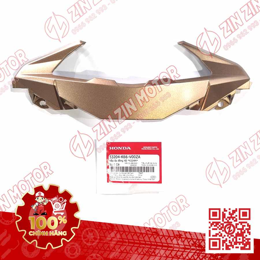 Viền Trên, Nắp Ốp Đồng Hồ AB 2016, Air Blade 125 2017 2018 2019 Vàng Đồng Nhám Y224M 53204K66V00ZA Chính Hãng Honda