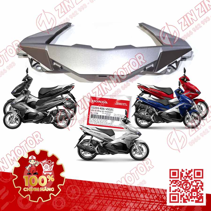 Viền Trên, Nắp Ốp Đồng Hồ AB 2016, Air Blade 125 2017 2018 2019 Bạc Nhám NHB18M 53204K66V00ZC Chính Hãng Honda