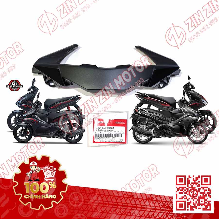 Viền Trên, Nắp Ốp Đồng Hồ AB 2016, Air Blade 125 2017 2018 2019 Đen Nhám NHA76M 53204K66V00ZD Chính Hãng Honda