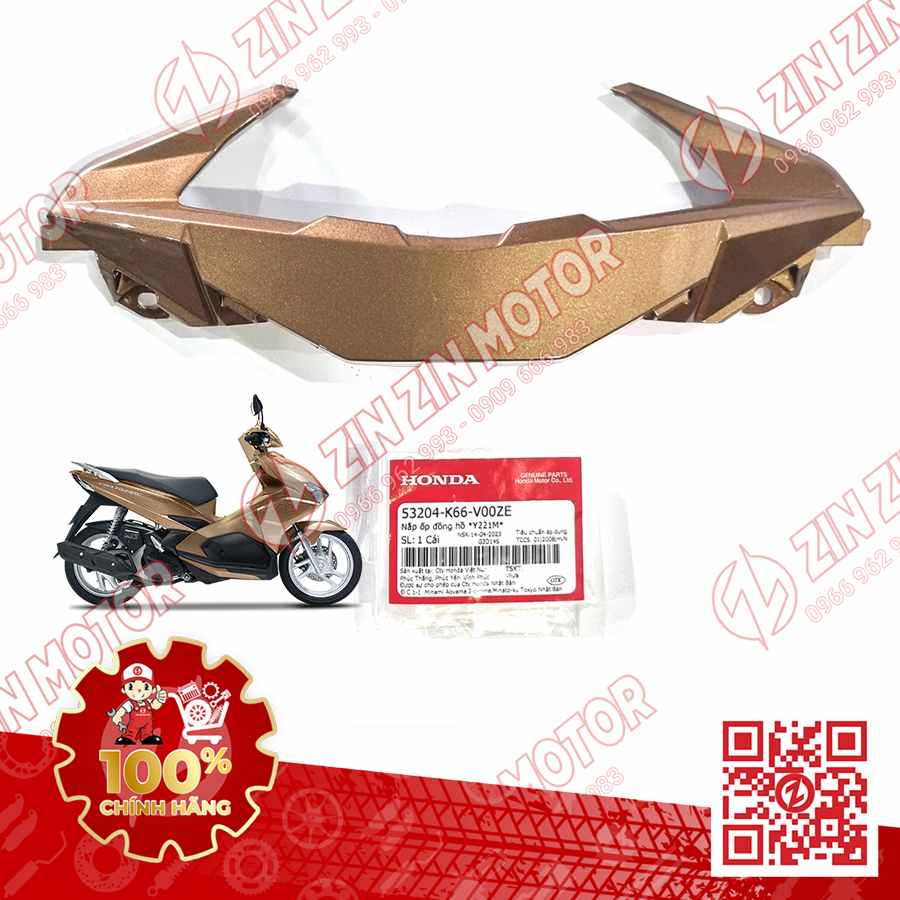 Viền Trên, Nắp Ốp Đồng Hồ AB 2016, Air Blade 125 2017 2018 2019 Vàng Đen Y221M 53204K66V00ZE Chính Hãng Honda