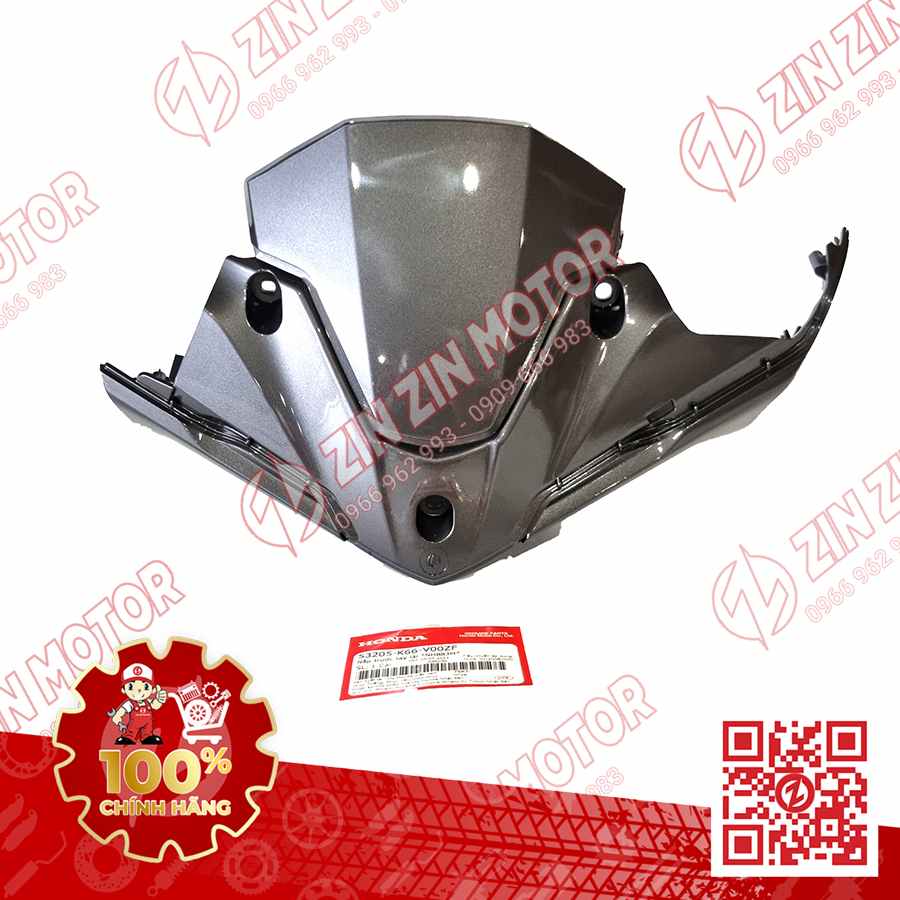Nắp Trước Tay Lái, Mão Ốp Đầu AB 2016, Air Blade 125 2017 2018 2019 Xám Đen 53205K66V00ZF Chính Hãng Honda