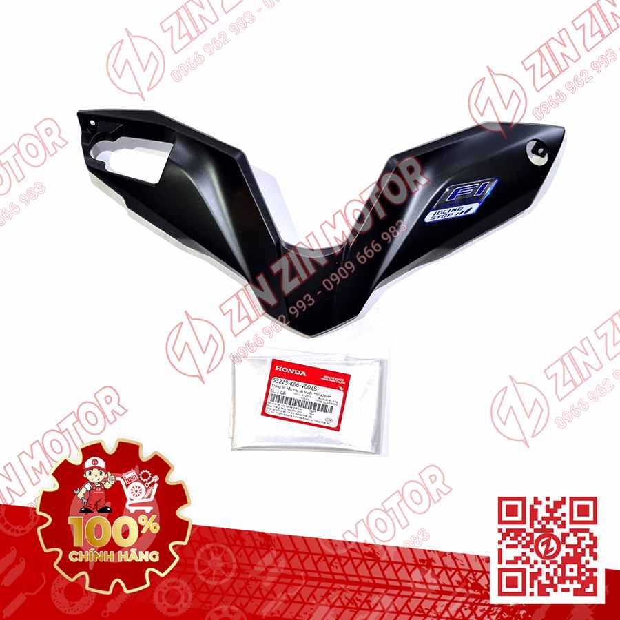 Chữ V Ốp Trước, Trang Trí Nắp Tay Lái AB 2016, Air Blade 125 2017 2018 2019 Đen Nhám NHA76M 53225K66V00ZS Chính Hãng Honda