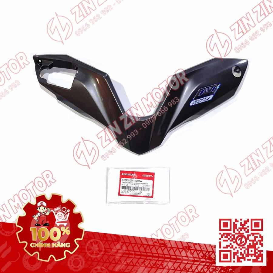 Chữ V Ốp Trước, Trang Trí Nắp Tay Lái AB 2016, Air Blade 125 2017 2018 2019 Xám Đen NHB83M 53225K66V00ZW Chính Hãng Honda