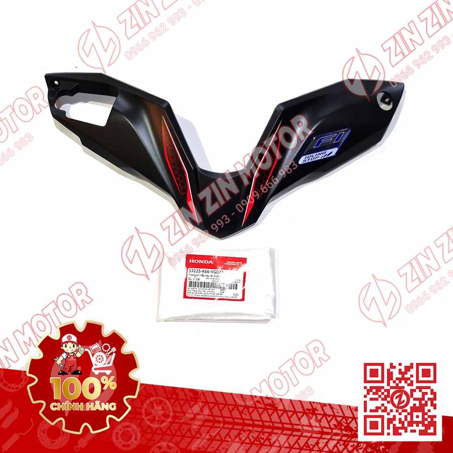 Chữ V Ốp Trước, Trang Trí Nắp Tay Lái AB 2016, Air Blade 125 2017 2018 2019 Đen Nhám NHA76M Có Tem 2018 53225K66VG0ZA Chính Hãng Honda