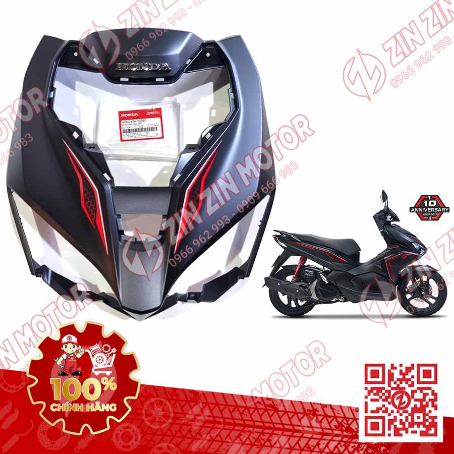 Ốp Đèn Pha Trước Lớn, Mặt Nạ AB 2016, Air Blade 125 2017 2018 2019 Đen Nhám Tem 2018 NHA76M 64300K66VG0ZC Chính Hãng Honda