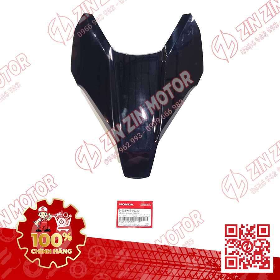 Trang Trí Nắp Trên Ốp Mặt Trước, Mặt Nạ Nhỏ AB 2016, Air Blade 125 2017 2018 2019 Đen NHB25M 64303K66V00ZD Chính Hãng Honda