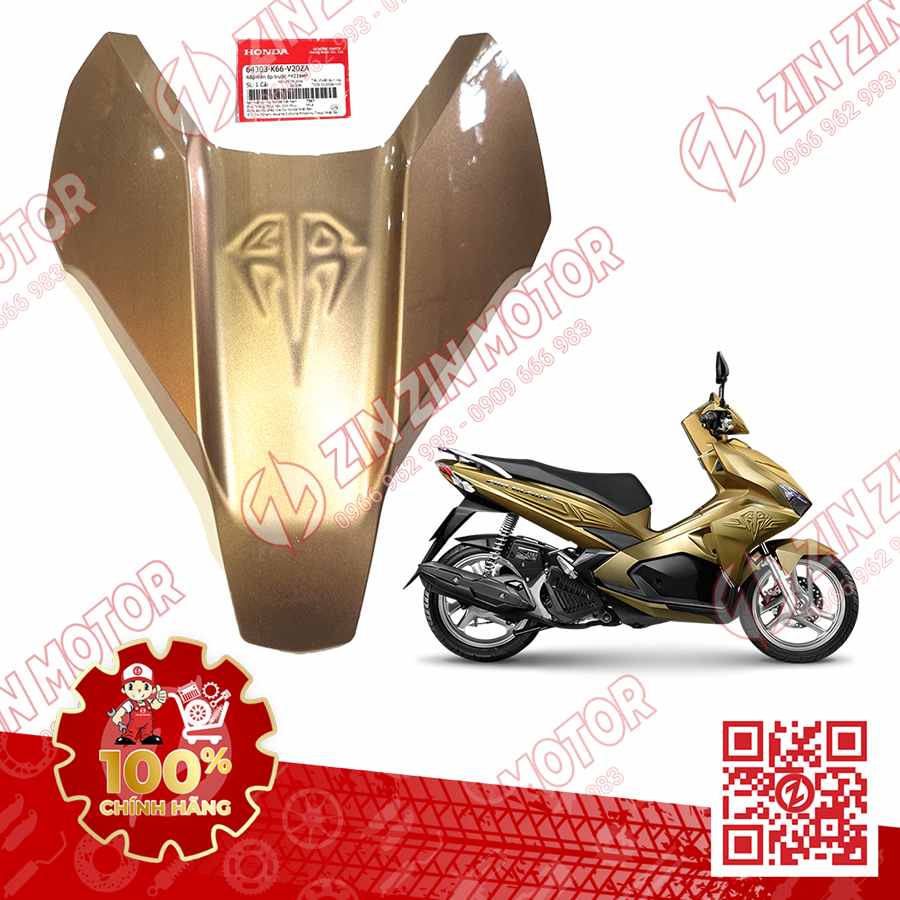 Trang Trí Nắp Trên Ốp Mặt Trước, Mặt Nạ Nhỏ AB 2016, Air Blade 125 2017 2018 2019 Vàng Đen Y219M 64303K66V20ZA Chính Hãng Honda