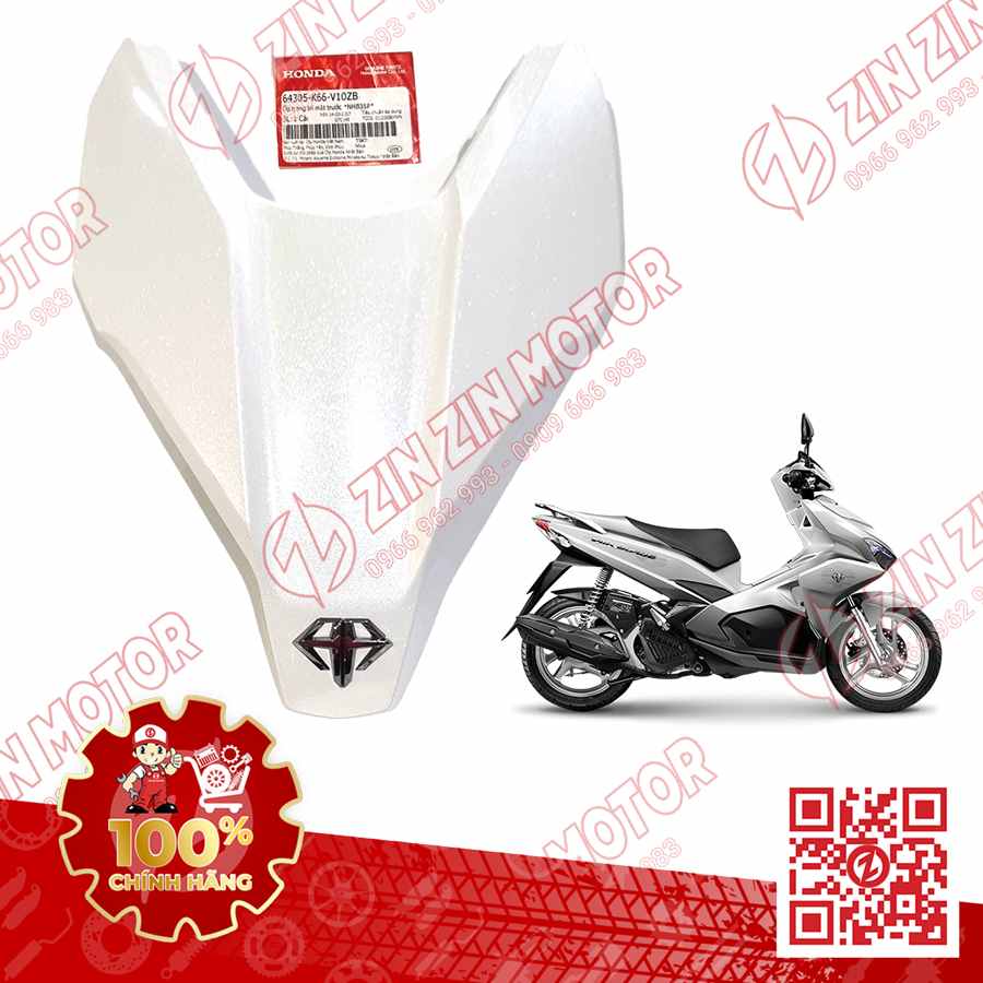 Trang Trí Nắp Trên Ốp Mặt Trước, Mặt Nạ Nhỏ AB 2016, Air Blade 125 2017 2018 2019 Trắng Logo AB Nhỏ NHB35P 64305K66V10ZG, 64305K66V10ZB Chính Hãng Honda