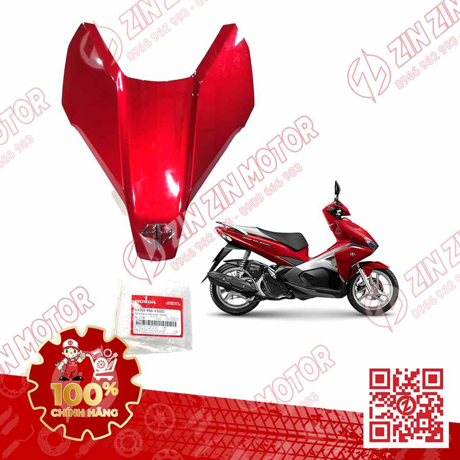 Trang Trí Nắp Trên Ốp Mặt Trước, Mặt Nạ Nhỏ AB 2016, Air Blade 125 2017 2018 2019 Đỏ Logo AB Nhỏ R340C 64305K66V10ZE, 64305K66V10ZD Chính Hãng Honda