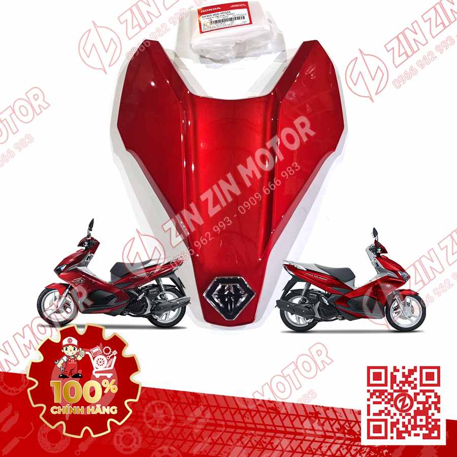 Trang Trí Nắp Trên Ốp Mặt Trước, Mặt Nạ Nhỏ AB 2016, Air Blade 125 2017 2018 2019 Đỏ Logo AB Lớn R340C 64305K66VF0ZA Chính Hãng Honda