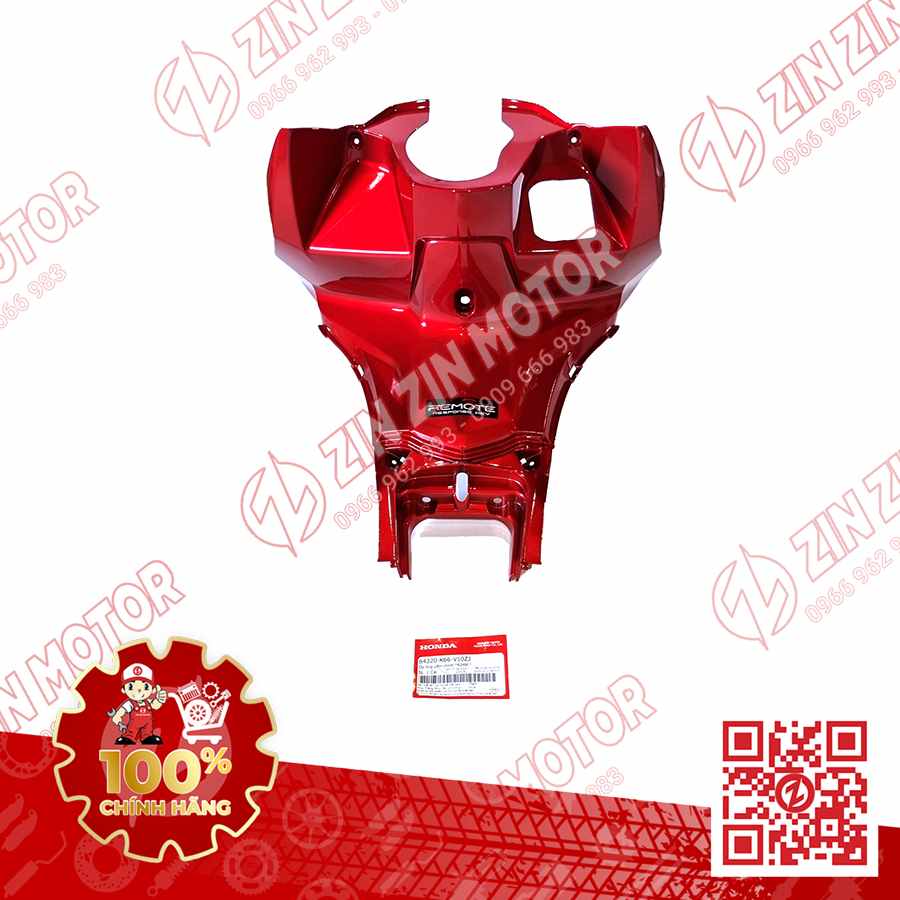 Ốp Ống Yếm Chính, Ốp Yếm Ổ Khóa AB 2016, Air Blade 125 2017 2018 2019 Đỏ Tem Remote R340C 64320K66V10ZJ Chính Hãng Honda