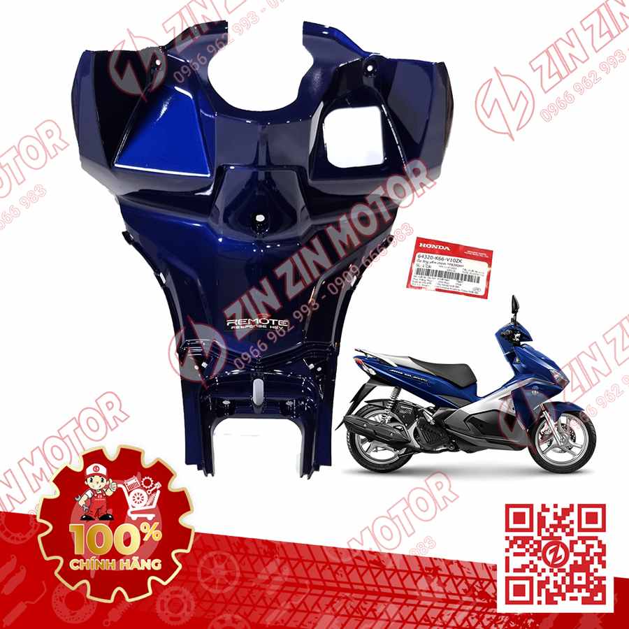 Ốp Ống Yếm Chính, Ốp Yếm Ổ Khóa AB 2016, Air Blade 125 2017 2018 2019 Xanh Tem Remote PB390M 64320K66V10ZK Chính Hãng Honda