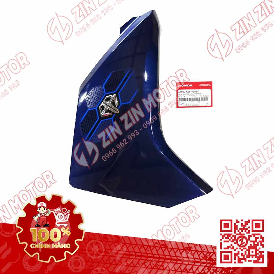 Ốp Bửng Trước Phải, Cánh Yếm Xe AB 2016, Air Blade 125 2016 Xanh PB390M 64500K66V10ZC Phiên Bản Cao Cấp  Chính Hãng Honda