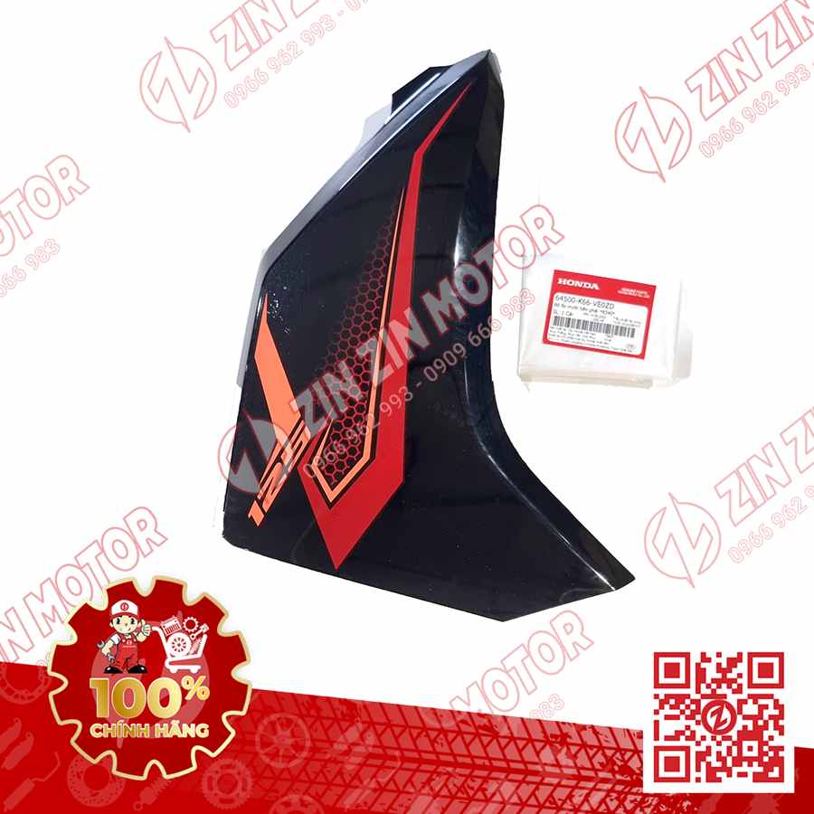 Ốp Bửng Trước Phải, Cánh Yếm Xe AB 2018, Air Blade 125 2018 Đen Tem Đỏ TYPE1 64500K66VE0ZD Phiên Bản Tiêu Chuẩn Chính Hãng Honda