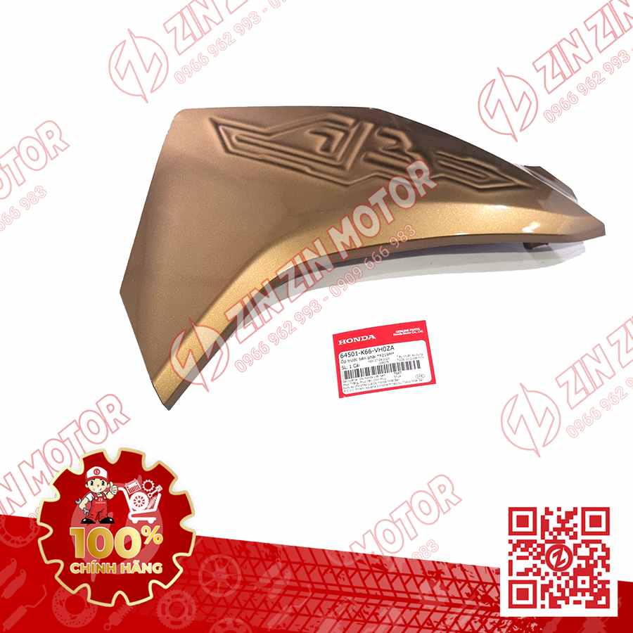 Ốp Bửng Trước Phải, Cánh Yếm Xe AB 2018, Air Blade 125 2018 Vàng Đồng Y219M 64501K66VH0ZA Chính Hãng Honda