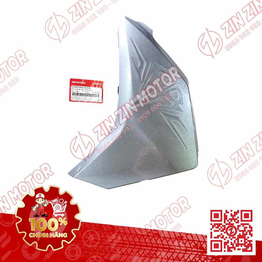 Ốp Bửng Trước Trái, Cánh Yếm Xe AB 2016, Air Blade 125 2016 Xám Bạc NHB51M 64502K66V20ZC Chính Hãng Honda