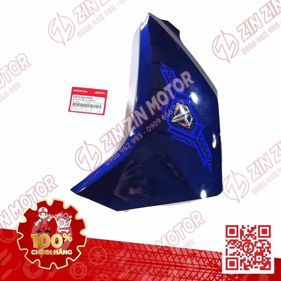 Ốp Bửng Trước Trái, Cánh Yếm Xe AB 2018, Air Blade 125 2018 Xanh PB390M 64600K66VF0ZF Phiên Bản Cao Cấp Chính Hãng Honda