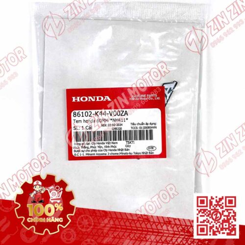 Alternative view of Tem Honda 65MM Dè Sau SH160i 2023 - 2026, SH 150i 2017 - 2022, SH 125i 2020 - 2026, Vision 2015-2026 Đen 86102K44V00ZA Chính Hãng Honda