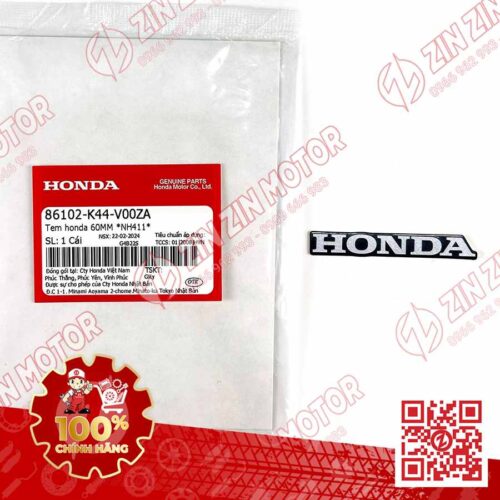 Tem Honda 65MM Dè Sau SH160i 2023 - 2026, SH 150i 2017 - 2022, SH 125i 2020 - 2026, Vision 2015-2026 Đen 86102K44V00ZA Chính Hãng Honda