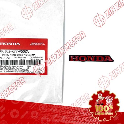 Tem Honda 65MM Dè Sau SH 125/160i 2023 - 2026 Đỏ 86102K77V50ZA Chính Hãng Honda