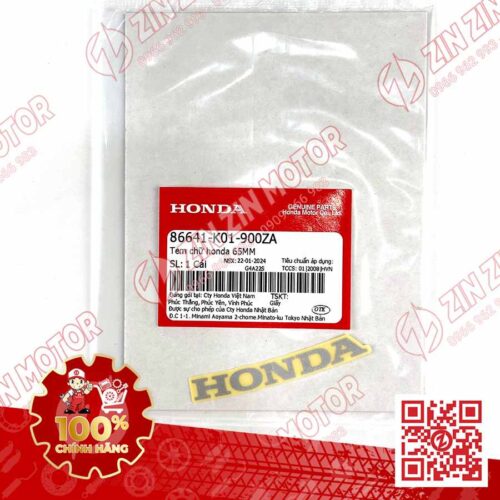Alternative view of Tem Honda 65MM Mặt Nạ Trước SH160i 2023 - 2026, SH 150i 2017 2018 2019 2020 2021 2022, SH 125i 2017 - 2026 Đen 86641K01900ZA Chính Hãng Honda
