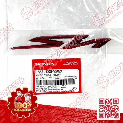 Alternative view of Logo SH, Tem Chữ Nổi SH 2020 - 2024+, SH160i 2023 2024+, SH 150i 2022, SH 125i 2023 2024+ Đỏ 86831K0SV50ZA Chính Hãng Honda