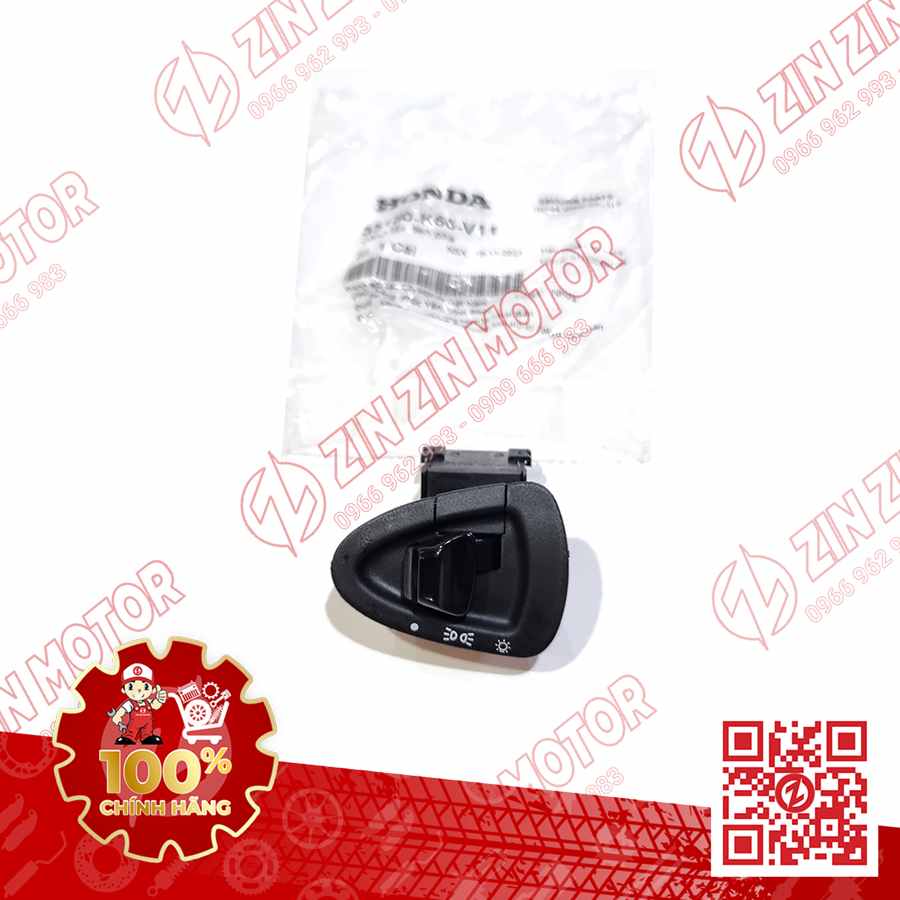Nút Công Tắc Đèn Xe AB 2016 - 2017 Phiên Bản Cao Cấp, Phiên Bản Đen Mờ, Air Blade 125 2018 - 2019 35150K66V11 Chính Hãng Honda