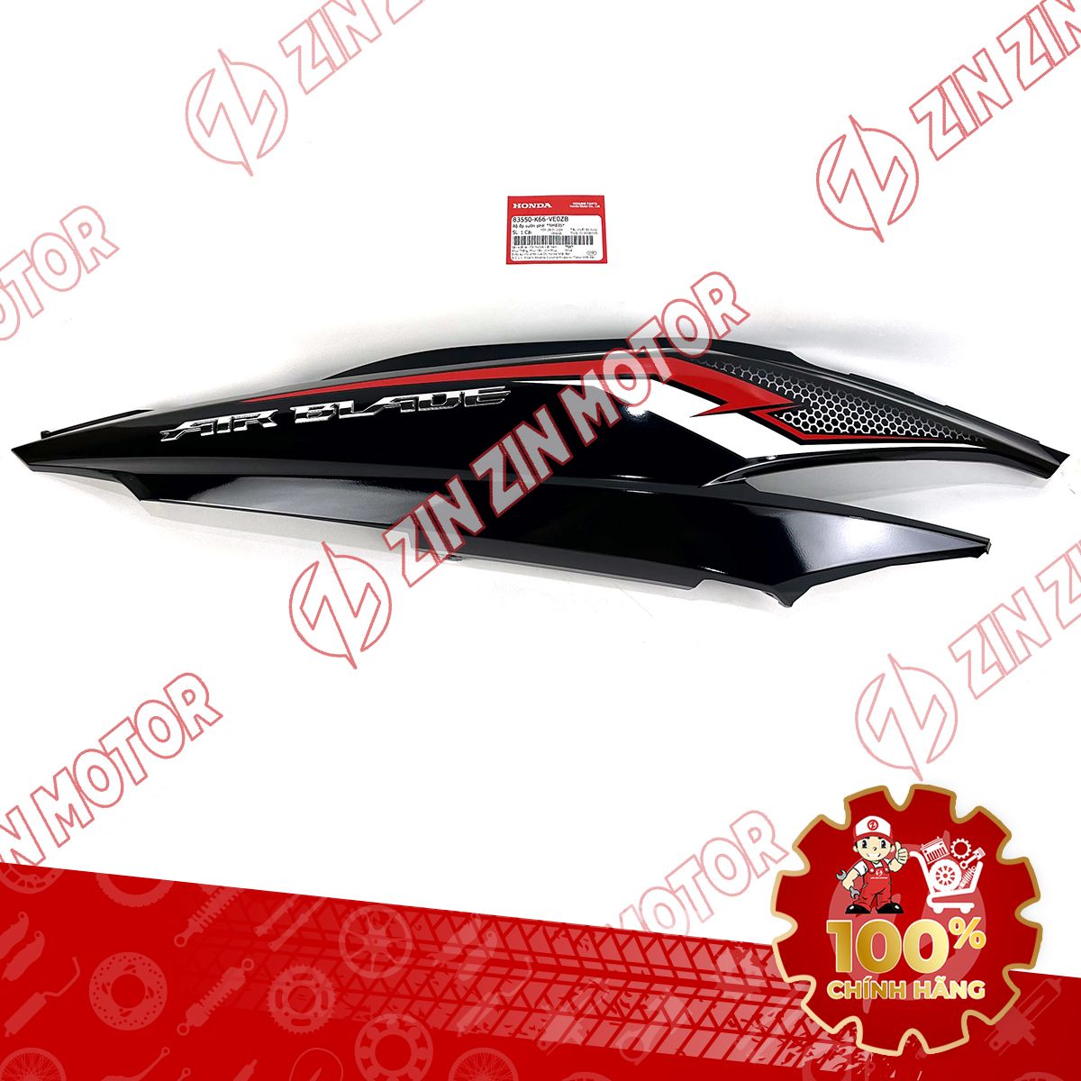 Bụng Sau Phải, Ốp Sườn AB 2018, Air Blade 125 2018 Đen Tem Trắng TYPE3 83550K66VE0ZB Phiên Bản Tiêu Chuẩn Chính Hãng Honda