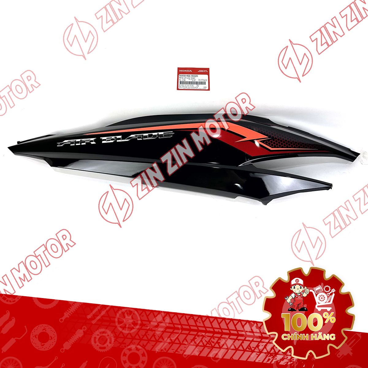 Bụng Sau Phải, Ốp Sườn AB 2018, Air Blade 125 2018 Đen Tem Đỏ TYPE1 83550K66VE0ZD Phiên Bản Tiêu Chuẩn Chính Hãng Honda
