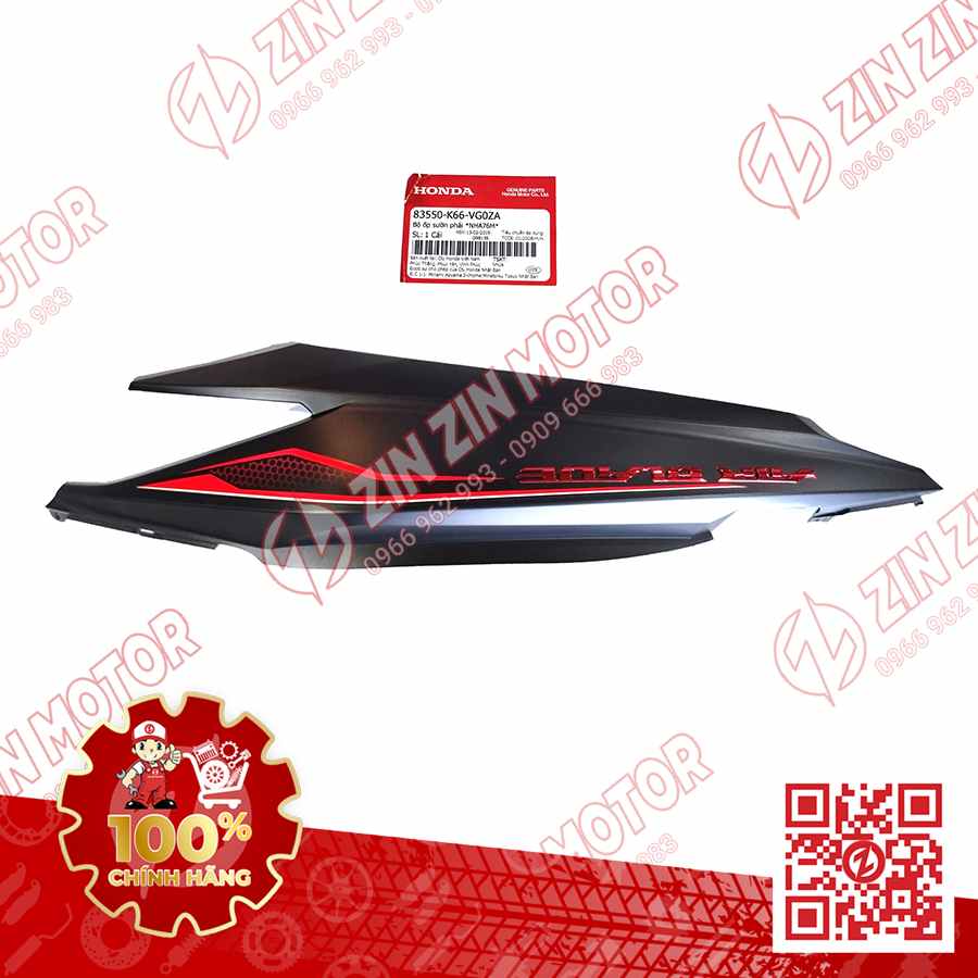 Bụng Sau Phải, Ốp Sườn AB 2018, Air Blade 125 2018 Đen Nhám NHA76M 83550K66VG0ZA Chính Hãng Honda