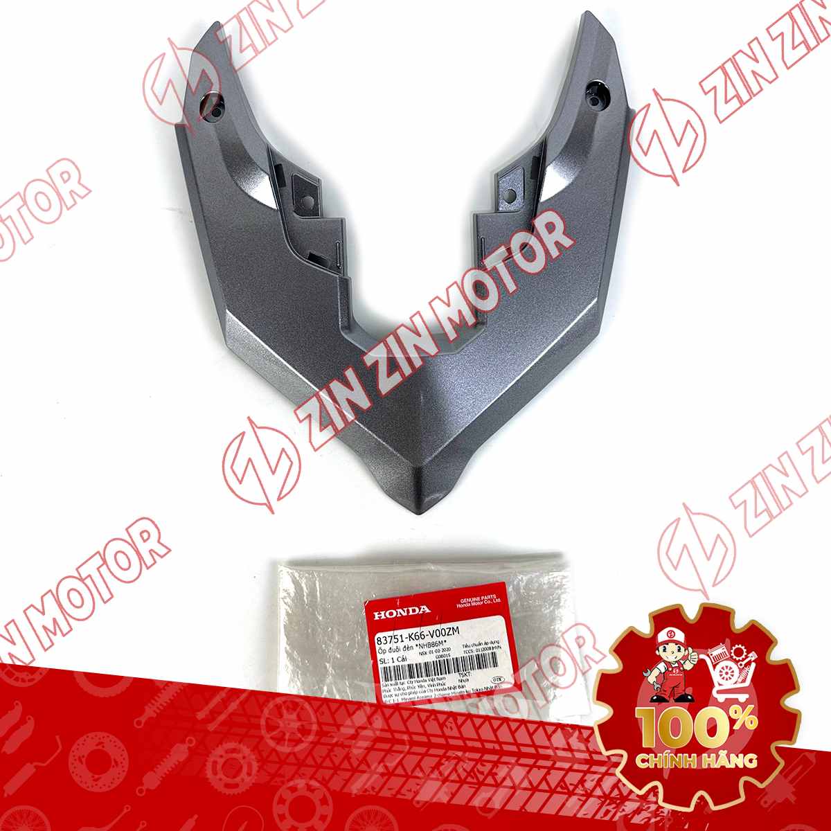 Nắp Ốp Trên Đèn Hậu, Mu Rùa AB 2016, Air Blade 125 2017 2018 2019 Ghi Bạc NHB86M 83751K66V00ZM Chính Hãng Honda