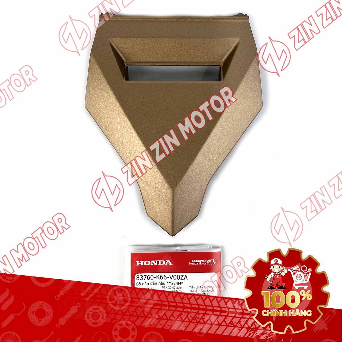 Mu Rùa Dưới, Nắp Ốp Đèn Hậu AB 2016, Air Blade 125 2017 2018 2019 Vàng Đồng Nhám Y224M 83760K66V00ZA Chính Hãng Honda