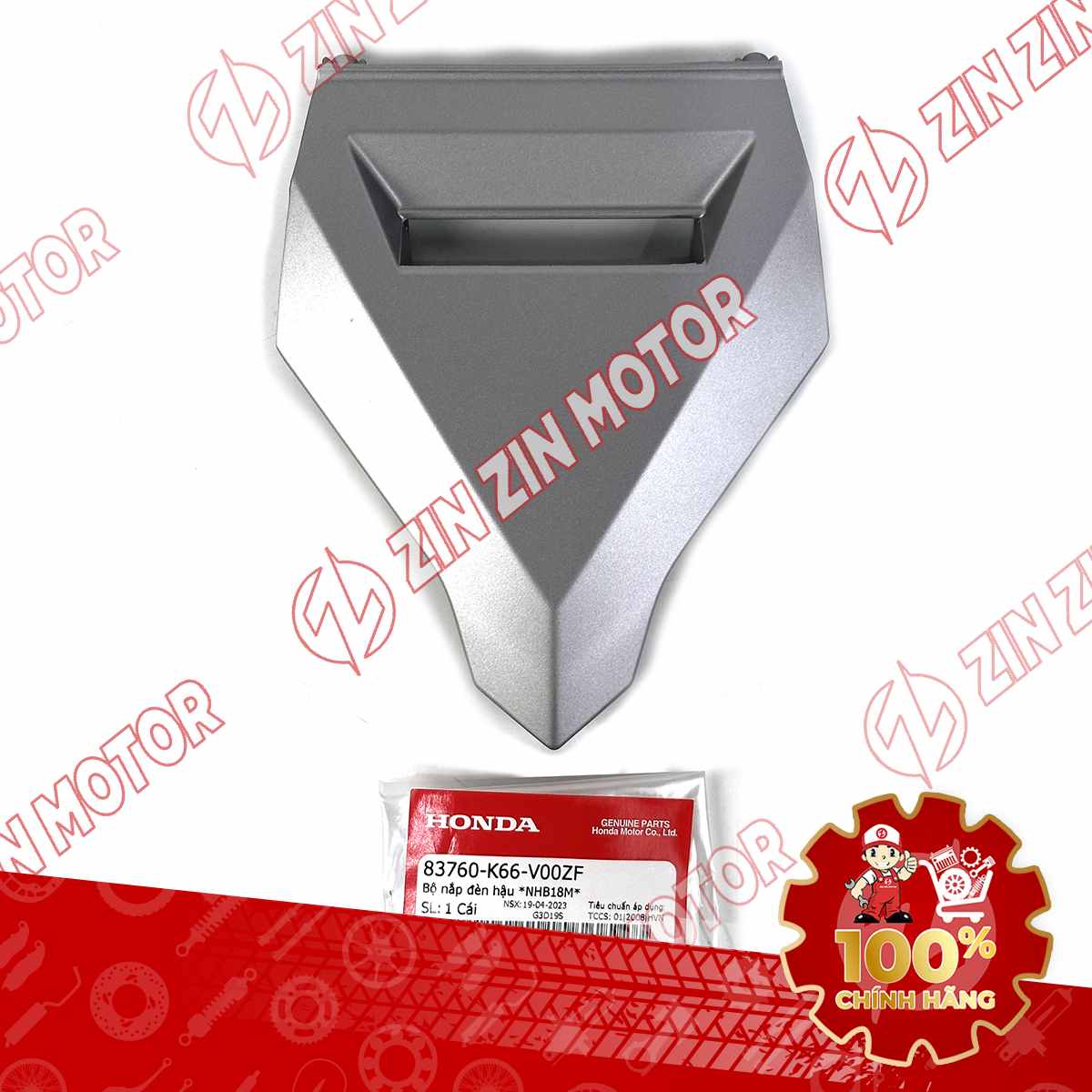 Mu Rùa Dưới, Nắp Ốp Đèn Hậu AB 2016, Air Blade 125 2017 2018 2019 Bạc Nhám NHB18M 83760K66V00ZF Chính Hãng Honda