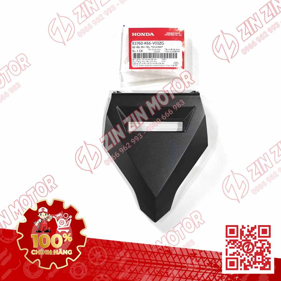 Mu Rùa Dưới, Nắp Ốp Đèn Hậu AB 2016, Air Blade 125 2017 2018 2019 Đen Nhám NHA76M 83760K66V00ZG Chính Hãng Honda