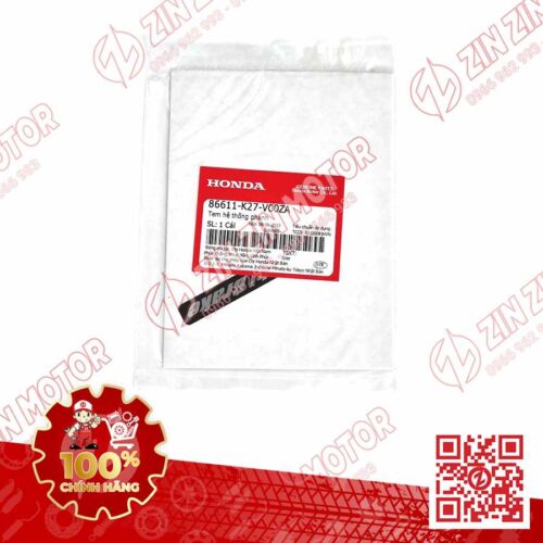 Alternative view of Tem Combi Brake Dè Trước AB 2016, Air Blade 125 2017 2018 2019 86611K27V00ZA Chính Hãng Honda