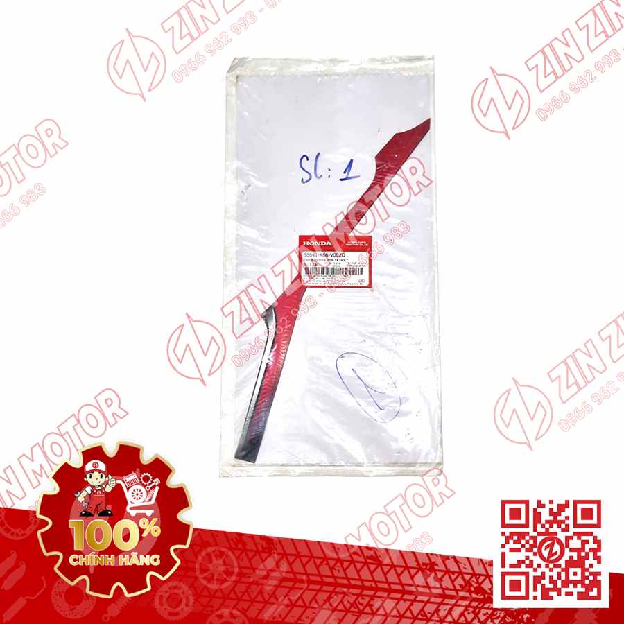 Tem Bửng Trước Phải Trên, Tem Cánh Yếm AB 2016, Air Blade 125 2016 Đỏ Đen Phiên Bản Thể Thao 86641K66V00ZD Chính Hãng Honda