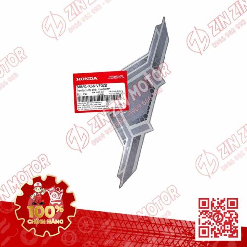 Alternative view of Tem Bửng Trước, Tem Cánh Yêm AB 2018, Air Blade 125 2018 Xám Bạc 86641K66VF0ZB Chính Hãng Honda