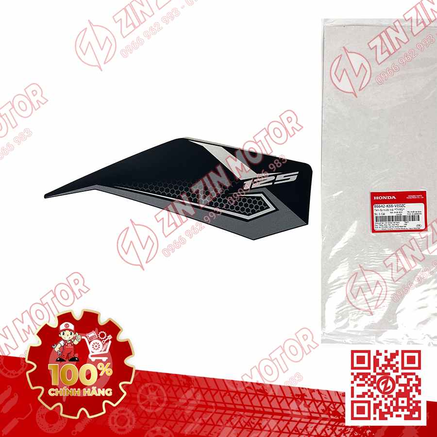 Tem Bửng Trước Trái, Tem Cánh Yếm AB 2018, Air Blade 125 2018 Bạc Đen Phiên Bản Tiêu Chuẩn 86642K66VE0ZC Chính Hãng Honda