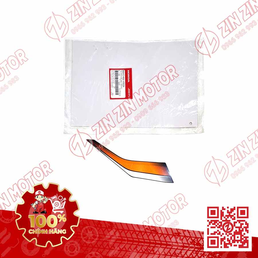 Tem Bửng Trước Phải Dưới, Tem Cánh Yếm AB 2016, Air Blade 125 2016 Cam Đen Phiên Bản Thể Thao 86643K66V00ZA Chính Hãng Honda