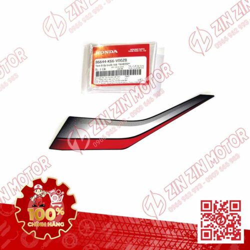 Tem Bửng Trước Trái Dưới, Tem Cánh Yếm AB 2016, Air Blade 125 2016 Trắng Đen Phiên Bản Thể Thao 86644K66V00ZB Chinh Hãng Honda