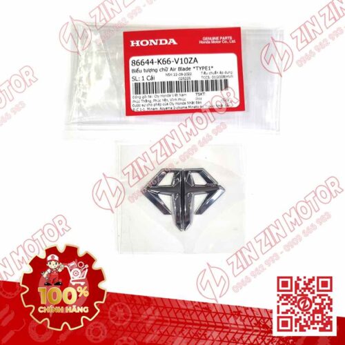 Biểu Tượng Chữ Air Blade, Logo AB Nổi 3D Hình Kim Cường AB 2016, Air Blade 2017 2018 2019 Màu Chrome 86644K66V10ZA Chính Hãng Honda