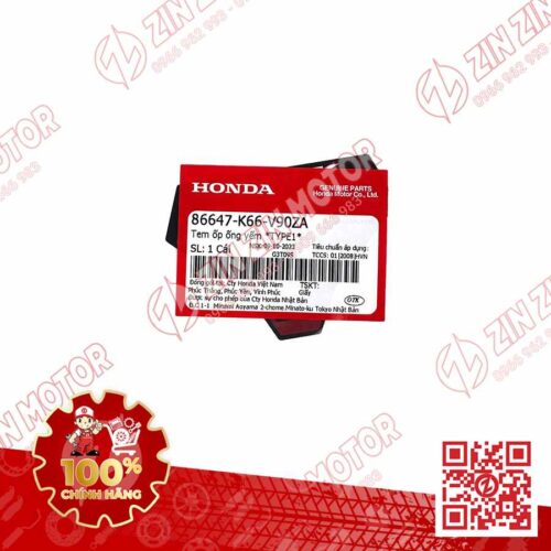 Alternative view of Tem Chữ Black Ốp Yếm Ổ Khóa AB 2017, Air Blade 2017 Đen Nhám 86647K66V90ZA Chính Hãng Honda