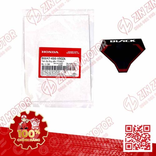 Tem Chữ Black Ốp Yếm Ổ Khóa AB 2017, Air Blade 2017 Đen Nhám 86647K66V90ZA Chính Hãng Honda