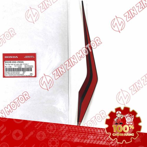 Tem Ốp Nắp Trước Phải, Tem Mặt Nạ AB 2017, Air Blade 125 Đen Nhám Phiên Bản Đen Mờ 86648K66V90ZA Chính Hãng Honda