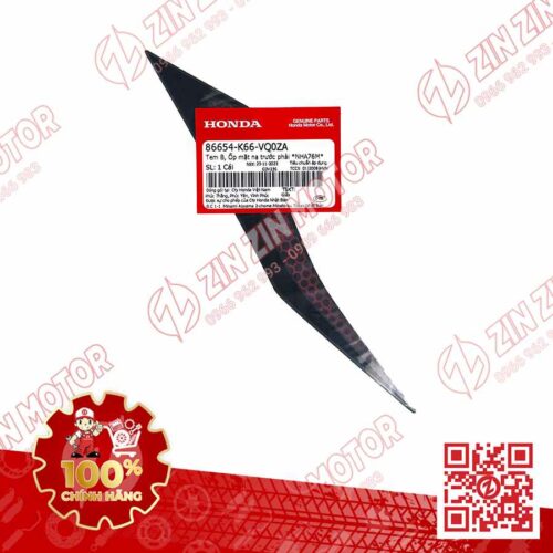 Alternative view of Tem Ốp Yếm Ổ Khóa Phải AB 2019, Air Blade 125 2019 Đen Nhám Phiên Bản Đen Mờ 86654K66VQ0ZA Chính Hãng Honda