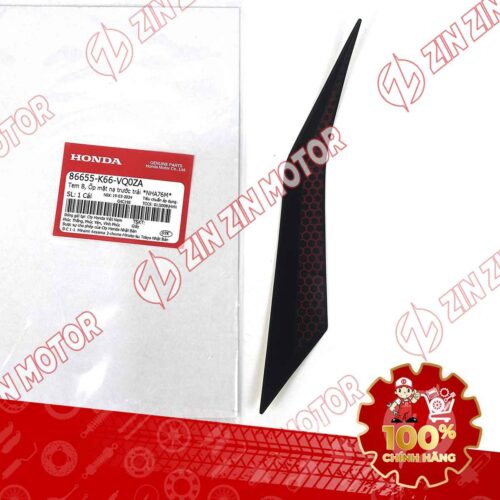 Tem Ốp Yếm Ổ Khóa Trái AB 2019, Air Blade 125 2018 Đen Nhám Phiên Bản Đen Mờ 86655K66VQ0ZA Chính Hãng Honda